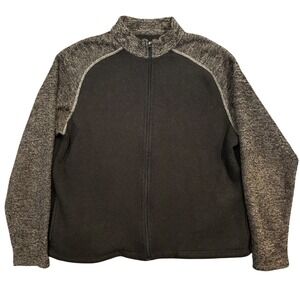 Kuhl Alfpaca Fleece Full Zip Sweater Mens XL Brown Jacket Made in Canada